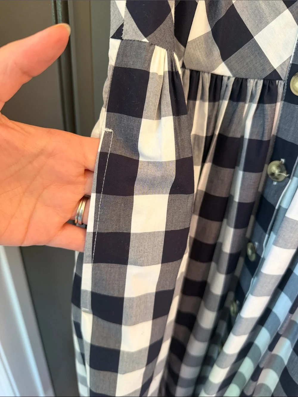 J. Crew Robin Navy & White Gingham Sleeveless Shirtdress Size 4T